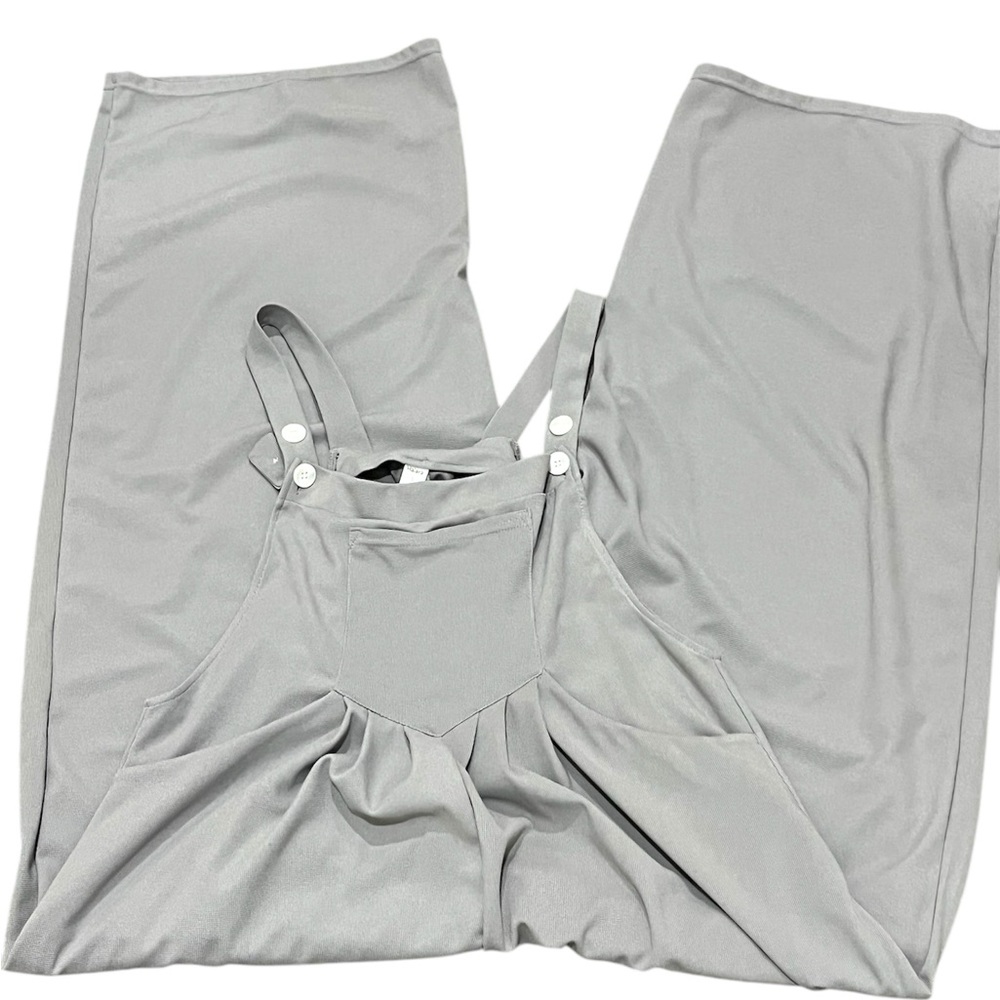 HALARA Light Grey Wide-Leg Suspender Jumpsuit - Picture 3 of 4